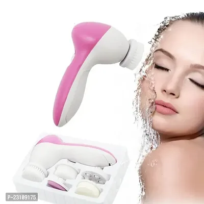D4STARS 5 in 1 Portable Electric Facial Cleaner Battery Powered Multifunction Massager, Face Massager, Facial Machine, Beauty Massager, Facial Massager For Women (Multi Color)-thumb2