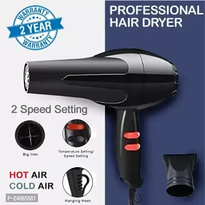 D4STARS HAIR DRYER  ***** Hair Dryer With Removable Filter 2 Speed and 2 Heat Setting with Hanging loop 1800 WATT Hair Dryer with Airflow Nozzle (Black) Hair Dryer (1800 W, Black)