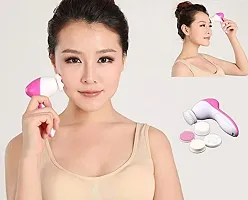 5 in 1 Face (Pink, White) Facial Kit Face Massager Facial Glow Massager, Massager for Women-thumb1