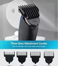 Electric Hair trimmer for men Shaver Rechargeable Hair Cutting Machine adjustable for men Beard Hair Trimmer, beard trimmers for men, beard trimmer for men with 4 Size combs (Blue)-thumb1