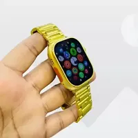 C9 ( Upgrade Version ) BT Calling Extra Feature BATTERY 5 Days Smartwatch  (Gold Strap, Free Size) with rubber strap-thumb1