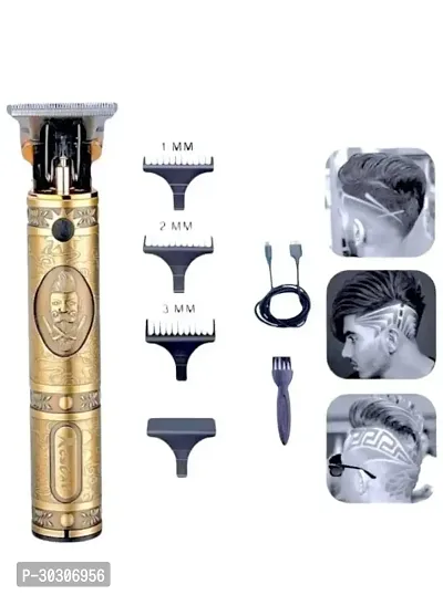 Hair Trimmer For Men Style Professional Clipper Adjustable Blade and Shaver Retro Oil Head Close Cut Precise hair Trimming Machine Rechargeable Cordless Clippers Cutting Kit with 4 T-Blade (Golden)