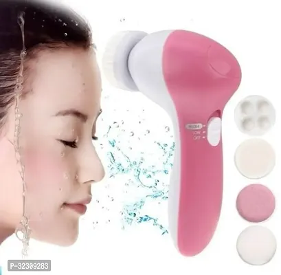 5 in 1 Face Facial Exfoliator Electric Massage Machine Care Cleanser Massager Kit For Smoothing Body Beauty Skin Cleaner Facial Massager Machine for Women- Multicolor-thumb3