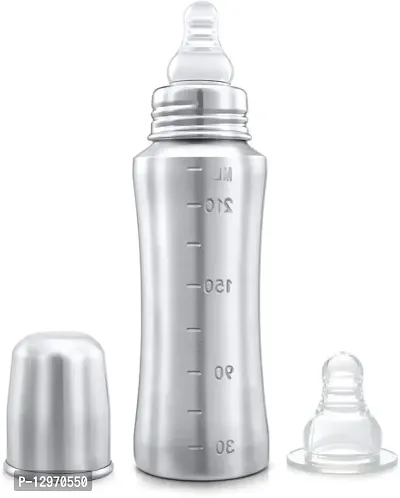 Baby Feeding Bottle for babies 240ml Bottle | Stainless Steel Baby Bottle 240ml-thumb0