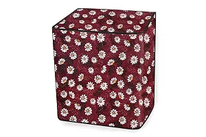 Stylista PVC Washing Machine Cover Compatible for Samsung 9.5 Kg Semi-Automatic Top Loading WT95A4200RR, Floral Pattern Red White-thumb4