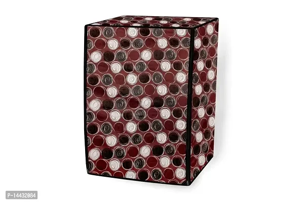 Stylista Washing Machine Cover Compatible for Bosch WAK20060IN Front-Loading 7 Kg Abstract Pattern Maroon-thumb5