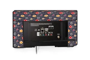 Stylista Printed Polyester LED/LCD TV Cover for 43 Inches All Brands and Models, Floral Pattern Grey-thumb4