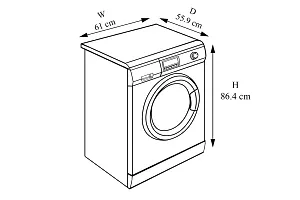 Stylista PVC Washing Machine Cover Compatible for Samsung 7 Kg Fully-Automatic Front Loading WW70J42G0BW, Chekered Pattern Orange-thumb3