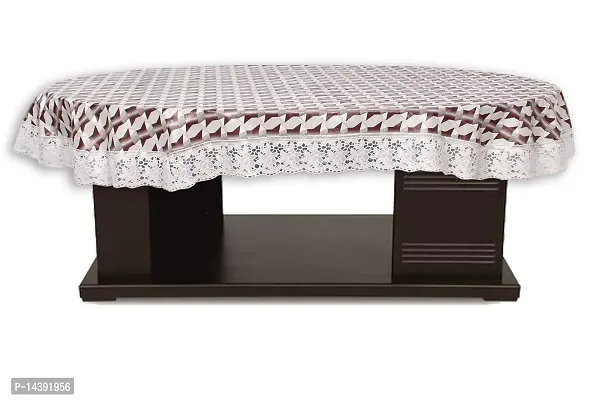 Stylista 4 Seater Oval Dining Table Cover WxL 54x78 inches with White Border lace-thumb3