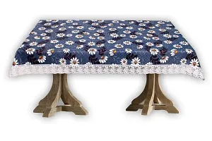 Stylista 8 Seater Dining Table Cover Size 60x108 Inches Floral Pattern Blueish Grey-thumb3