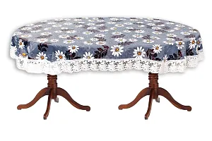 Stylista 8 Seater Oval Dining Table Cover WxL 60x108 inches with White Border lace-thumb3