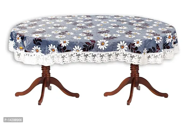 Stylista 8 Seater Oval Dining Table Cover WxL 60x108 inches with White Border lace-thumb4