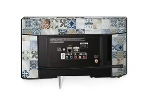 Stylista Printed PVC LED/LCD TV Cover for 43 Inches All Brands and Models, Mosaic Pattern Cream-thumb4