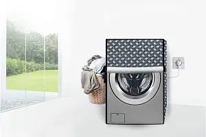 Stylista PVC Washing Machine Cover Compatible for Samsung 7 Kg Fully-Automatic Front Loading WW70T4020CE, Interlocked Ropes Pattern Grey-thumb2