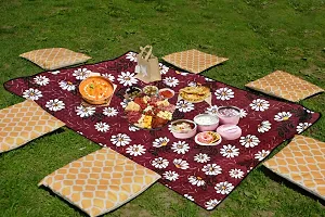 Stylista Bed Server Food mats/Outdoor Picnic mat Reversible WxL in Inches 36x27 can be Doubled up to WxL 36x54-thumb3