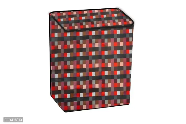 Stylista Washing Machine Cover Compatible for Godrej WS Edge 700 CT semi Automatic Lattice Pattern Red-thumb3