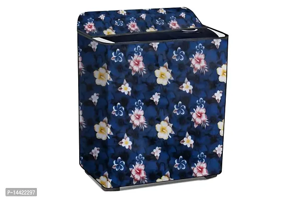 Stylista Washing Machine Cover Compatible for Godrej WS Edge 700 CT semi Automatic Floral Pattern Blue