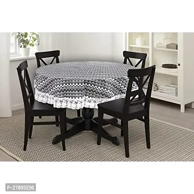 Stylish Waterproof 4 Seater Round Table Cover 60 Inches Diameter Symmetric Pattern Grey-thumb0