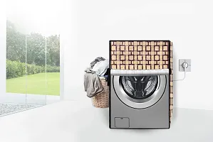 Stylista Washing Machine Cover Compatible for Bosch 7 Kg Inverter Fully-Automatic Front Loading Washing Machine WAJ2426SIN Lattice Pattern Beige-thumb1