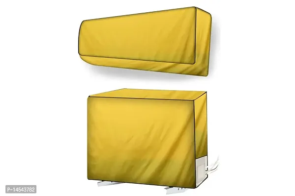 Stylista split ac cover set of indoor and outdoor unit Compatible for 1.25 Ton Lloyd GLS15I36WRBP Yellow