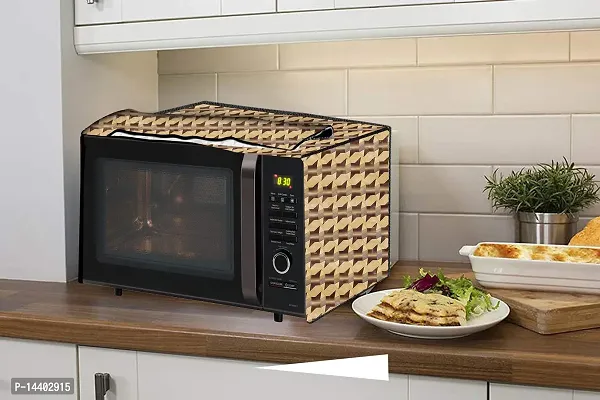 Stylista Microwave Oven Cover for Morphy Richards 20 L Solo 20 MS Symmetric Pattern Beige-thumb3