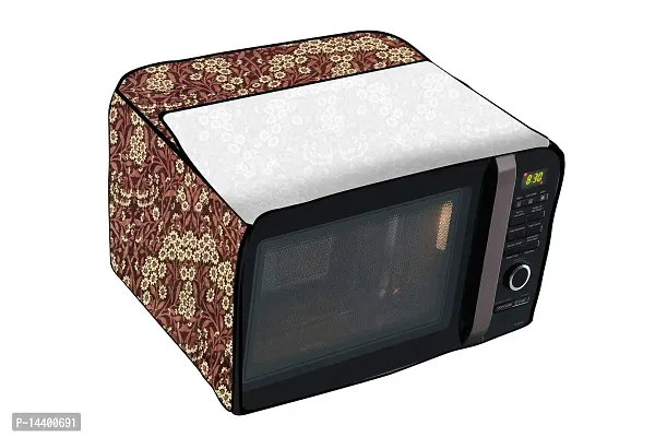 Stylista Microwave Oven Cover for Godrej 30 L GME 530 CF1 PM-BLK Mirror Elec Floral Pattern Beige-thumb5