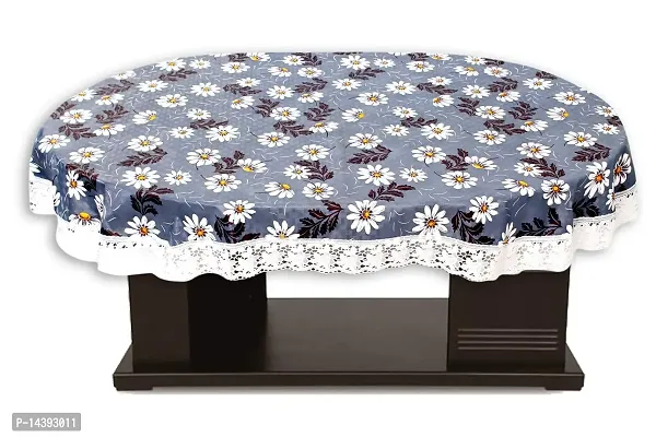 Stylista Oval Dining Table Cover 4 Seater WxL 54x78 inches with White Border lace-thumb3