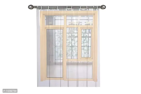 Stylista Transparent AC Curtain -4.5 feet x6 feet , 0.30mm Thickness with 8 Hooks-thumb2