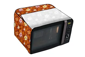 Stylista PVC Microwave Oven Cover for Whirlpool 20 L Solo Magicook Classic-20L, Floral Pattern Orange-thumb4