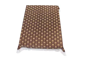 Stylista 4 Seater Dining Table Cover Size 54x78 Inches Basketweave Pattern Brown-thumb2