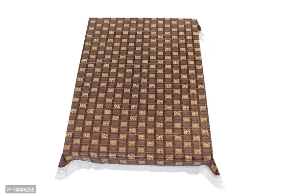 Stylista 4 Seater Dining Table Cover Size 54x78 Inches Basketweave Pattern Brown-thumb3