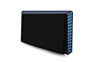 Stylista Check Polyester LED/LCD TV Cover for 42 Inches All Brands and Models, Check Blue-thumb2