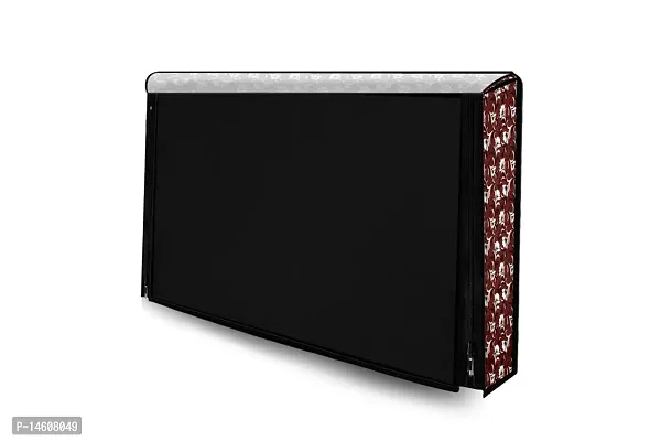 Stylista Printed Polyester LED/LCD TV Cover for 40 Inches All Brands and Models, Floral Pattern Magenta-thumb3