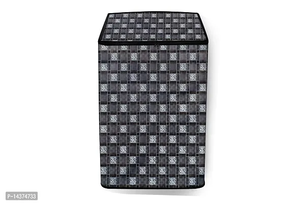 Stylista Washing Machine Cover Compatible for LG 6.2 kg T7281NDDLG Fully Automatic Top Load, Traditional Checkered Pattern Grey-thumb3