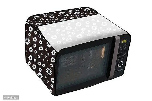 Stylista PVC Microwave Oven Cover for Kenstar 17 L Solo KM20SSLN, Floral Pattern White-thumb5