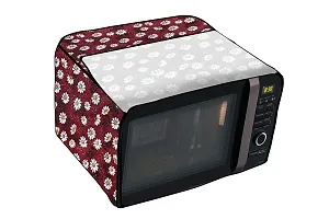 Stylista PVC Microwave Oven Cover for Bajaj 17 L Solo 1701 MT, Floral Pattern Red White-thumb4