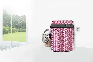 Stylista PVC Washing Machine Cover Compatible for Whirlpool 9.5 Kg Semi-Automatic Top Loading Ace XL, Packed Pattern Pink-thumb1