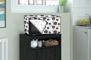 Stylista PVC Microwave Oven Cover for Whirlpool Magicook Classic 20L Solo, IndianFloral Pattern Grey-thumb1