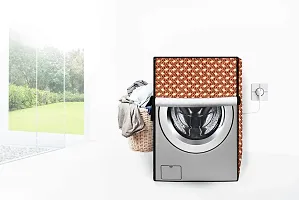 Stylista Washing Machine Cover Compatible for Front Load Bosch WAK24268IN Serie 4 7 Kg Interlocked Ropes Pattern Brown-thumb1