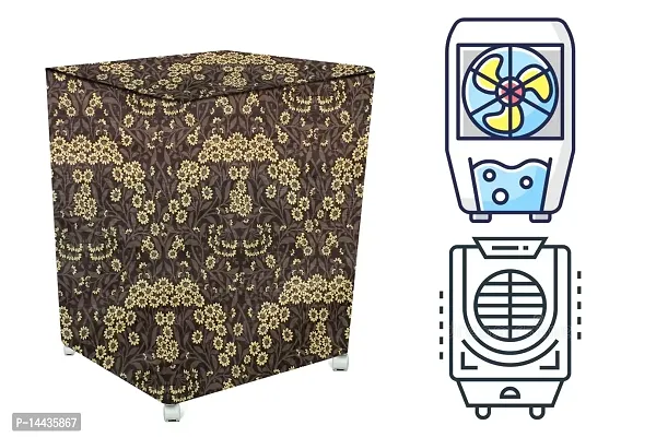 Stylista Cooler Cover Compatible for V-Guard Aikido 70 Liter Desert Cooler Floral Pattern Brown-thumb0