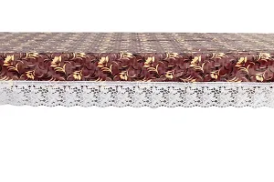 Stylista 8 Seater Dining Table Cover Size 60x108 Inches Floral Pattern Coffee Brown-thumb4