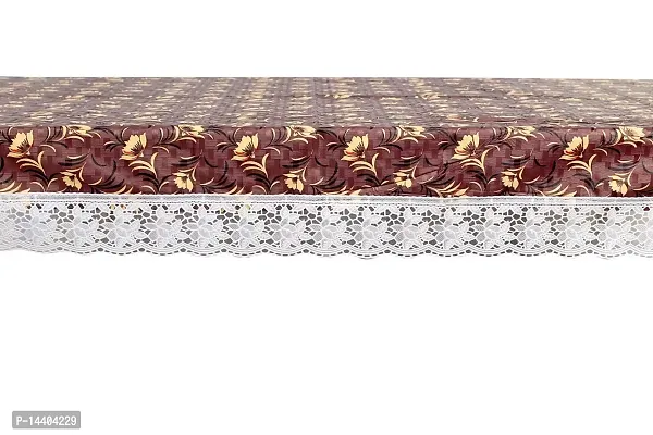 Stylista 8 Seater Dining Table Cover Size 60x108 Inches Floral Pattern Coffee Brown-thumb5