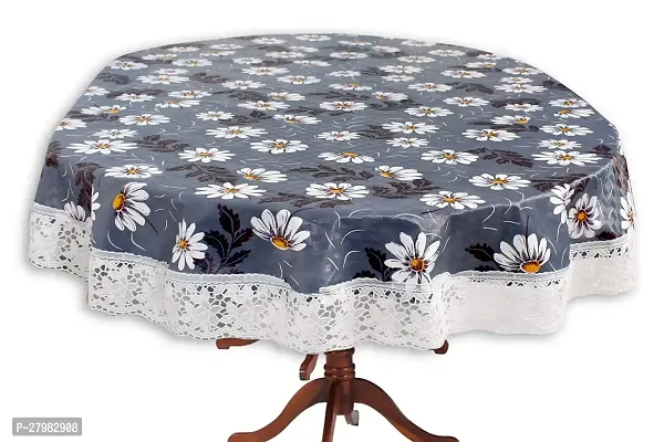 Stylista Oval Dining Table Cover 4 Seater WxL 54x78 inches with White Border lace-thumb0