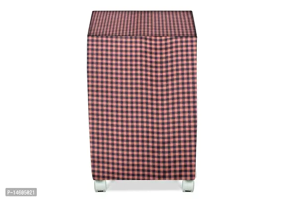 Stylista Air Cooler Cover Compatible for Kumaka Plastic Kmk-Tf23-F 23 LTR Tower Cooler, Ployester, Gingham Pattern Coffee-thumb3