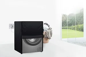 Stylista Waterproof Front Load Washing Machine Cover Compatible for LG 8 kg  9 Kg Black-thumb1