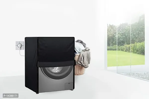 Stylista Waterproof Front Load Washing Machine Cover Compatible for LG 8 kg  9 Kg Black-thumb2