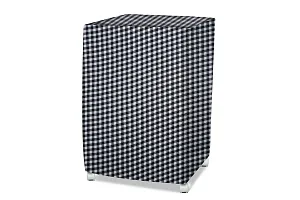 Stylista Air Cooler Cover Compatible for Kumaka Plastic Kmk-Tf23-F 23 LTR Tower Cooler, Ployester, Gingham Pattern Black  Grey-thumb1