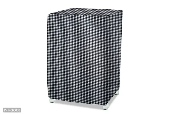 Stylista Air Cooler Cover Compatible for Kumaka Plastic Kmk-Tf23-F 23 LTR Tower Cooler, Ployester, Gingham Pattern Black  Grey-thumb2