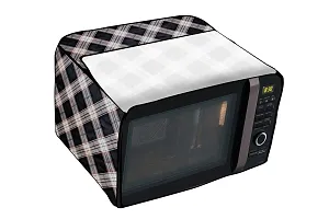 Stylista PVC Microwave Oven Cover for Whirlpool 20 L Solo Magicook 20SW, Checkered Pattern Cream-thumb4