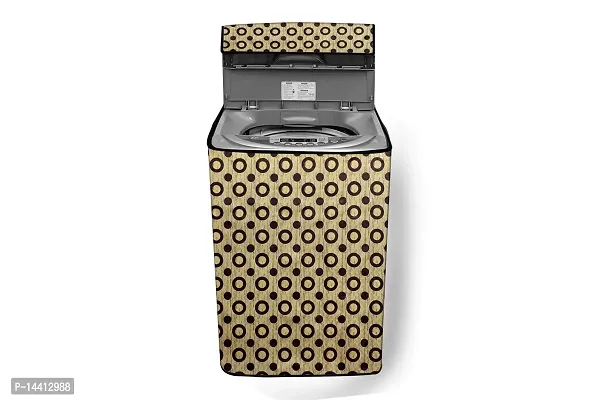 Stylista Washing Machine Cover Compatible for Godrej 6 Kg 5 Star Fully-Automatic Top Loading Washing Machine WTEON 600 AD 5.0 ROGR Geometric Pattern Yellow